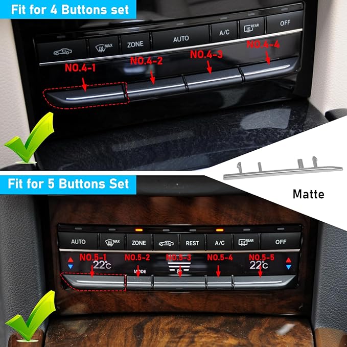 Jaronx Compatible with Mercedes Benz AC Button Trim E Class W212, Temperature - Image 2