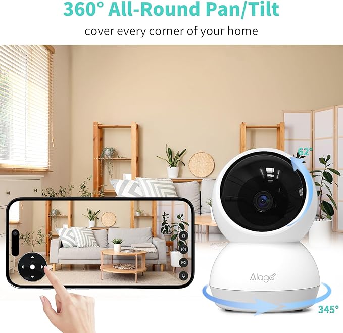 2K Indoor Security Camera, AI Human & Pet Motion, 2.4/5 GHz, 360° Pan Tilt - Image 3