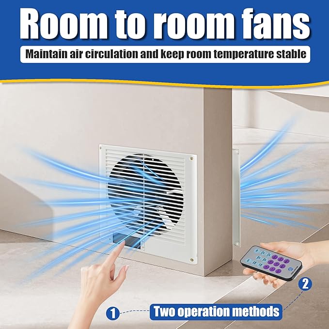 Thiadrs Room to Room Fan 8" Air Vent Fan, 10-Speed Quiet Airflow - Image 2