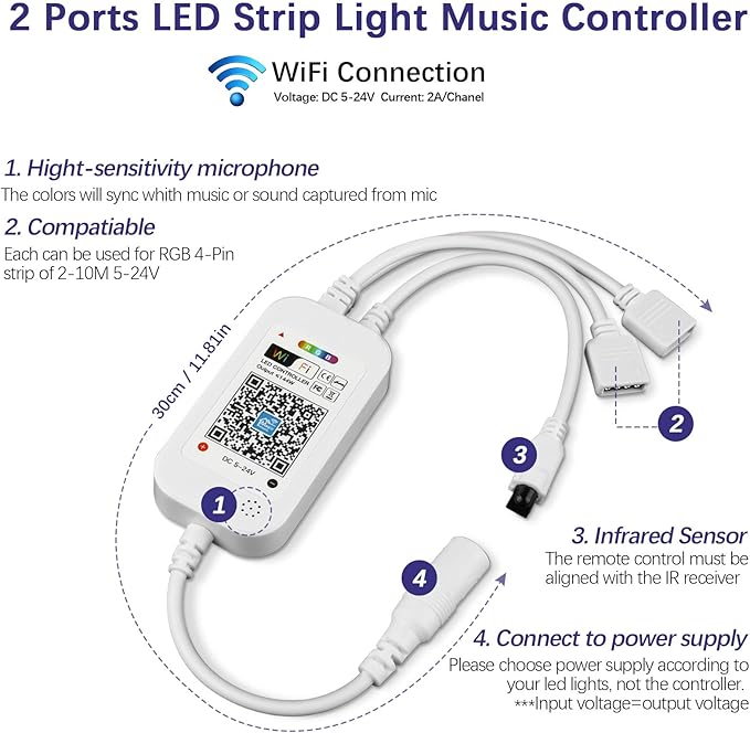 Taoellen Smart WiFi & IR Dual-Control RGB LED Controller - Image 3