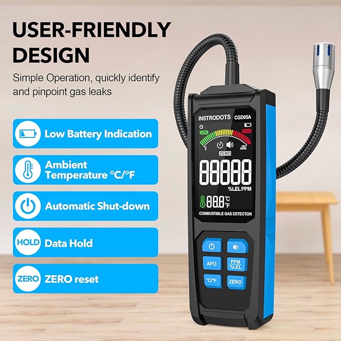 INSTRODOTS Natural Gas Detector, Gas Leak Detector - Image 2