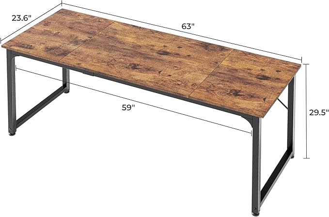 Huuger Computer Desk, 63 Inch Office Desk, Gaming Desk - Image 3