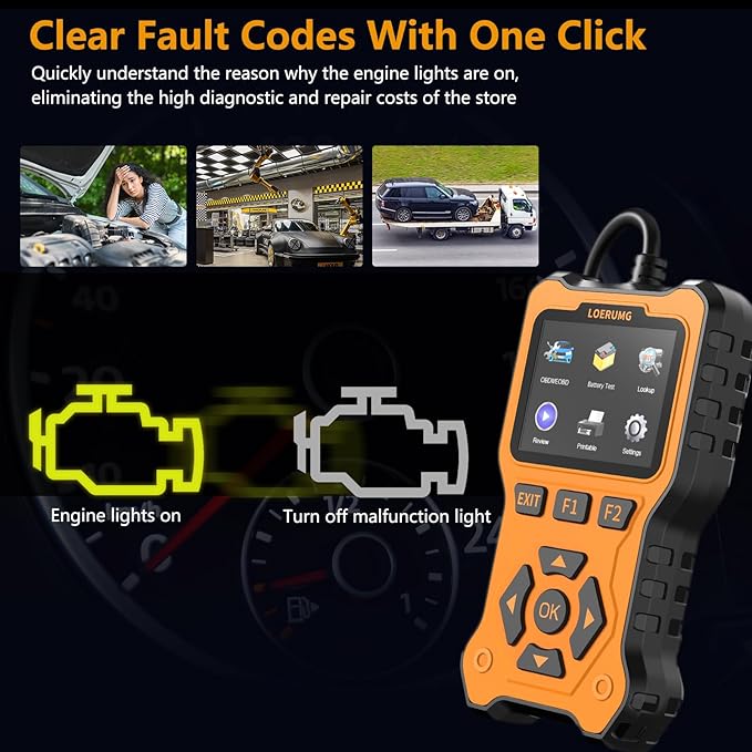 LOERUMG OBD2 Scanner Diagnostic Tool, Enhanced Check Engine Code Reader - Image 3
