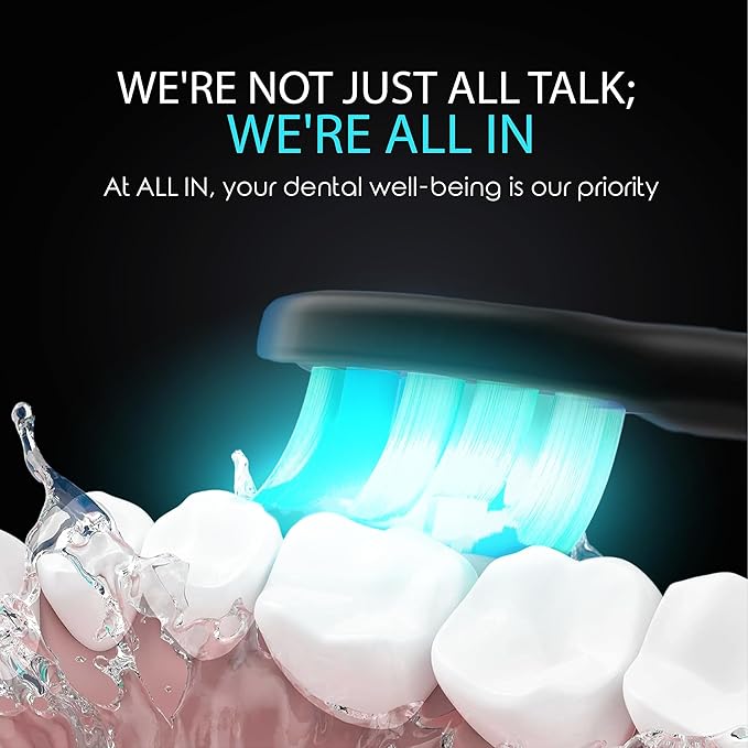ALL IN Sonic LED Whitening Toothbrush and Replacement Heads Full Set - Image 5