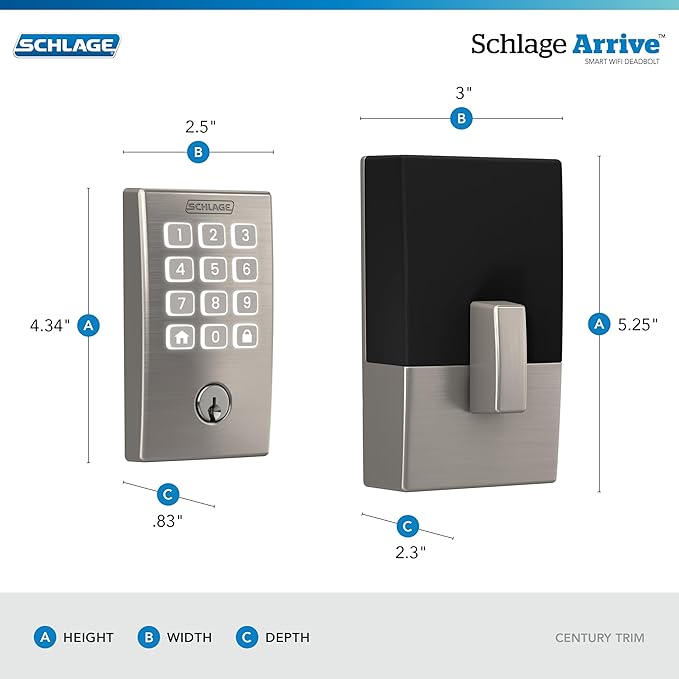 Schlage Arrive WiFi Deadbolt Smart Lock, Keyless Entry Door Lock - Image 3