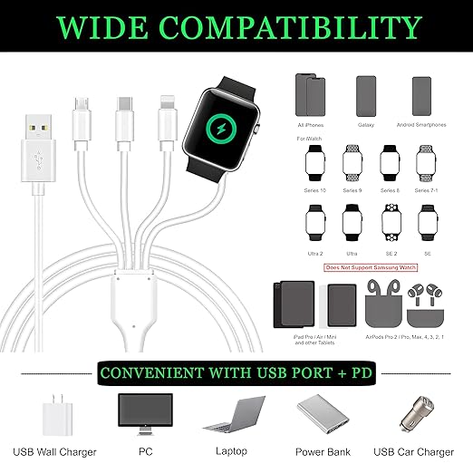 4 in 1 Watch & Phone Charger Cable, Fast Magnetic Cable USB Type C - Image 7