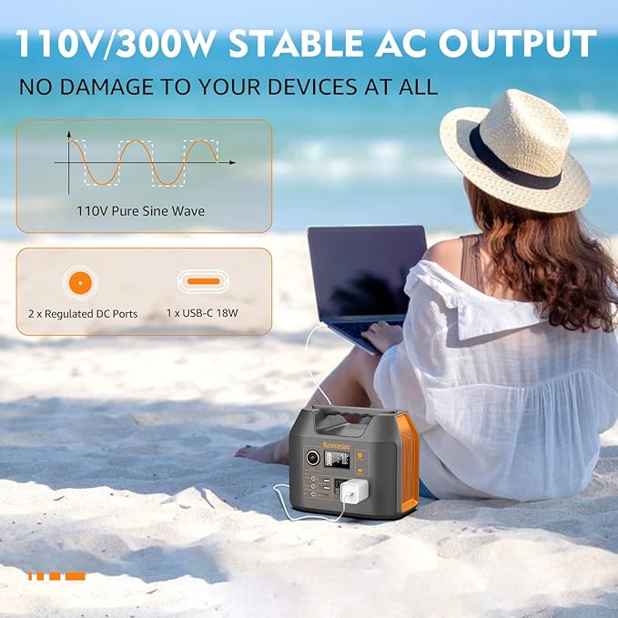 Enginstar Solar Generator, 296Wh Portable Power Station, 110V Pure Sine Wave - Image 11