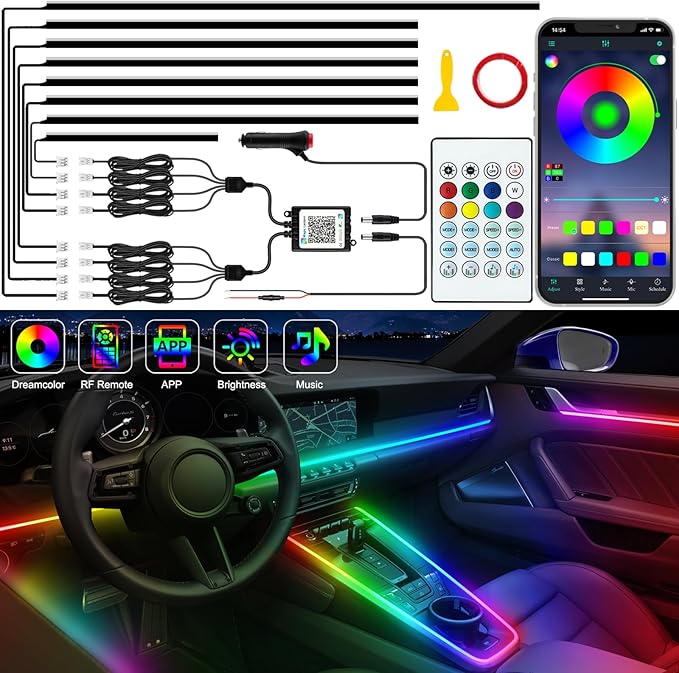 Jushope Interior Car LED Strip Lights, Acrylic LED Lights by Jushope