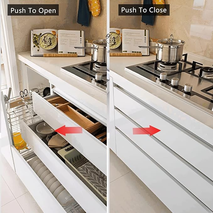 Double Push to Open Door Latch, 2 Pack Magnetic Push Latches, Adhesive Heavy - Image 5