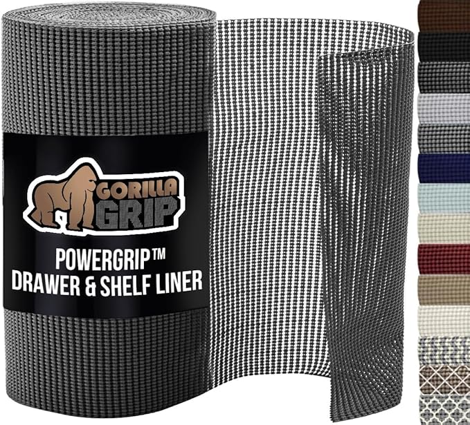 GORILLA GRIP powerGRIP Drawer Shelf and Cabinet Liner, Thick Strong Hold by GorillaGrip