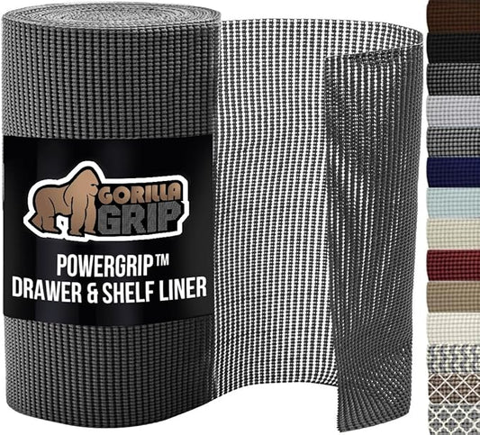 GORILLA GRIP powerGRIP Drawer Shelf and Cabinet Liner, Thick Strong Hold by GorillaGrip