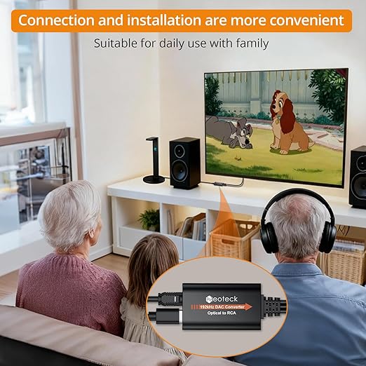 Neoteck SPDIF to RCA+3.5mm Optical to Analog Audio Adapter 192kHz DAC Converter - Image 6