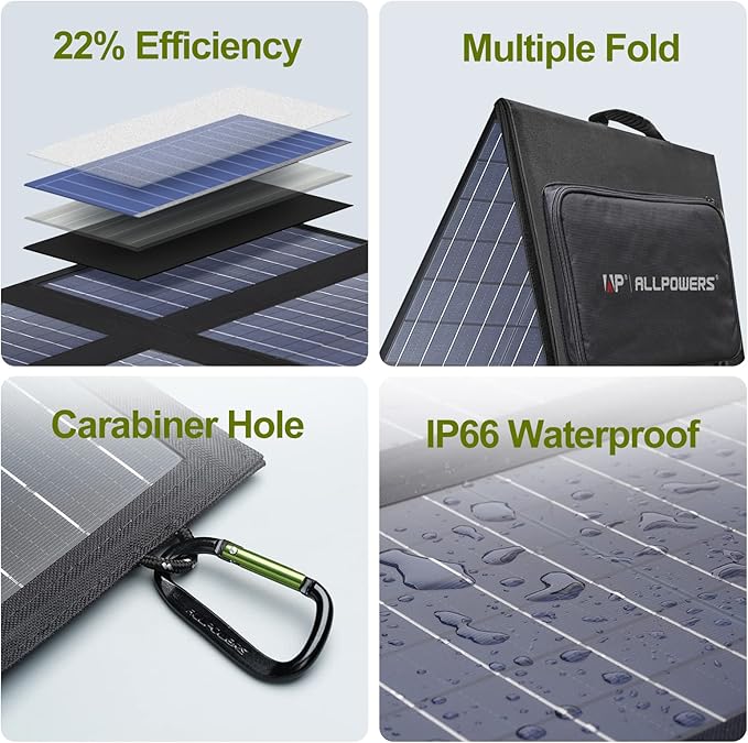 ALLPOWERS SP026 60W Portable Solar Panel, Foldable Solar Charger - Image 2