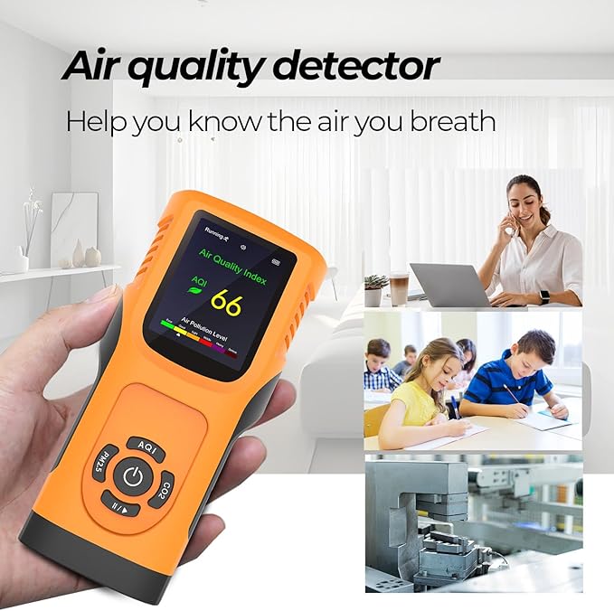 Portable 6-in-1 Air Quality Monitor Indoor Air Quality Tester Air Quality Meter - Image 8
