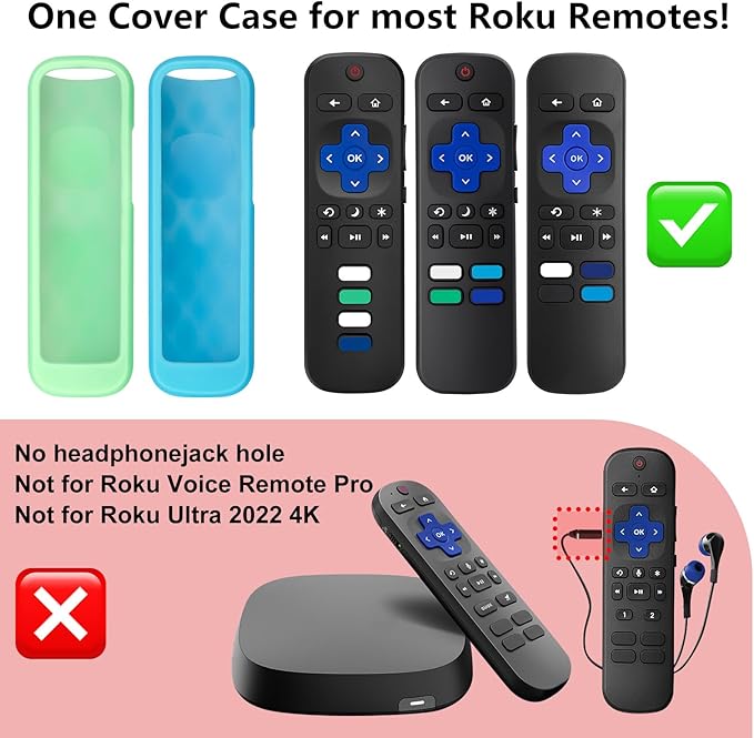 Cover-Case-for-Roku-Remote, Glow-in-The-Dark Silicone Protective Sleeve Skin - Image 3