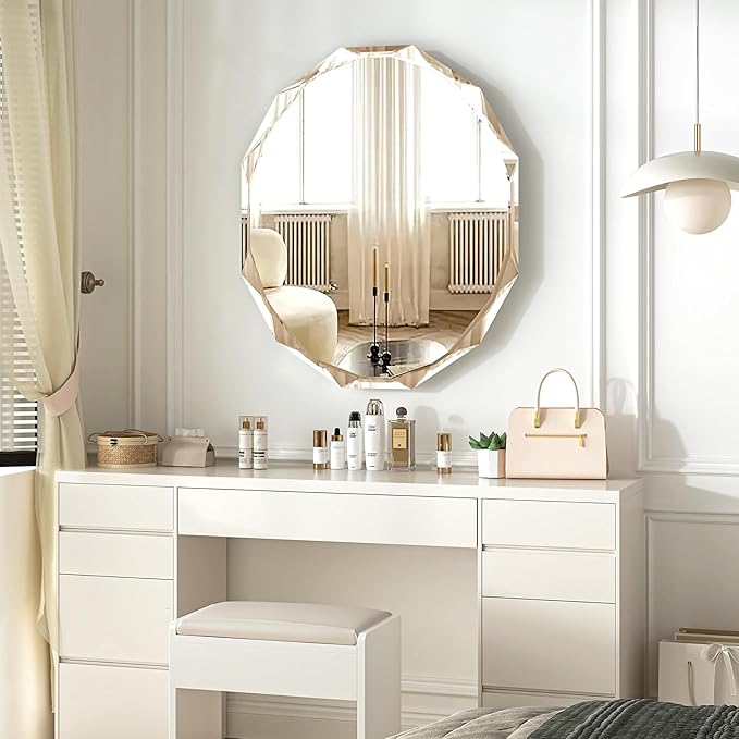 Bathroom Mirrors for Over Sink, Round Frameless Mirrors for Wall, 24x30 Inch - Image 8