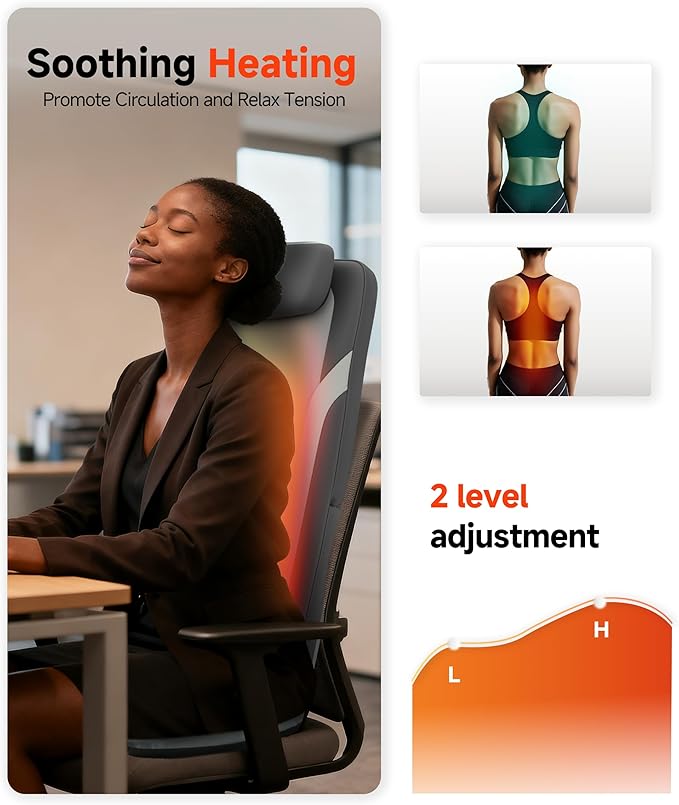 Snailax Gifts for Men Women Chair Back Massager for Full Back Pain Relief Deep - Image 4