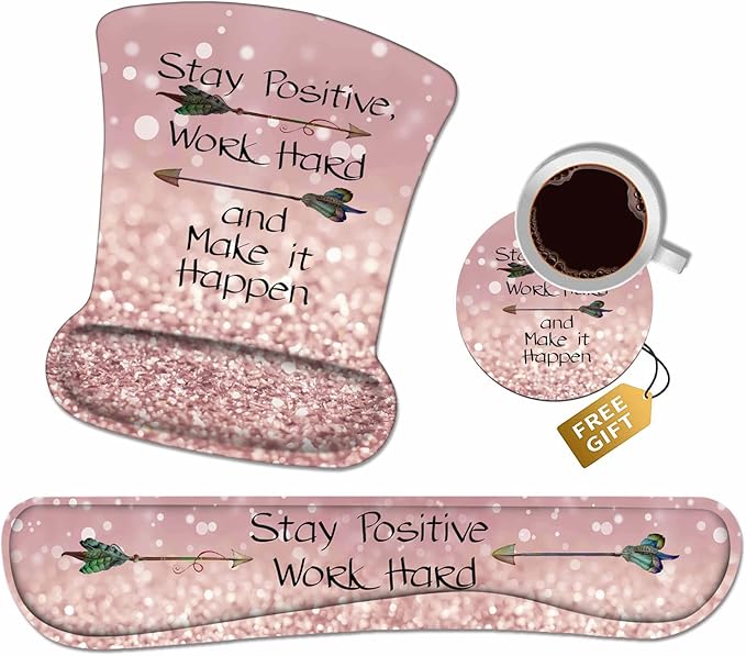 Mouse Pad Wrist Support and Keyboard Wrist Rest Set by Unknown