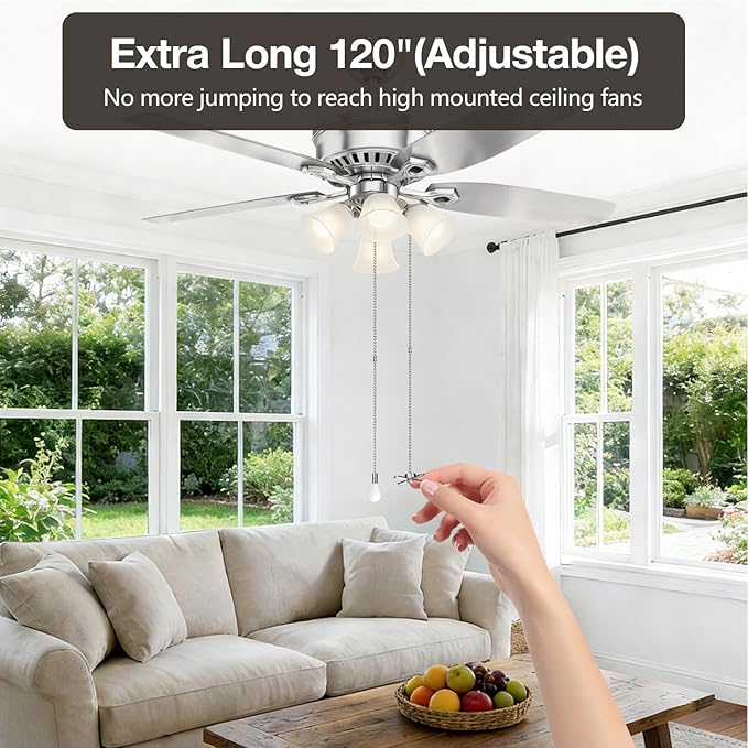SmoTecQ 10 Feet Ceiling Fan Pull Chain Extension - Image 2