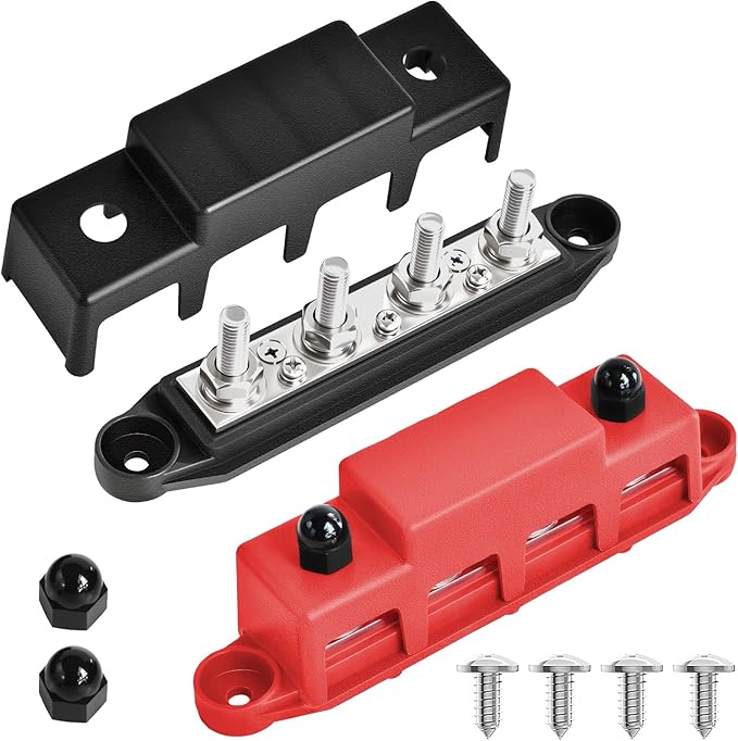 Bolipoeq Bus Bar 250A 12V Power Distribution Block 4 x 5/16" Studs by Unknown