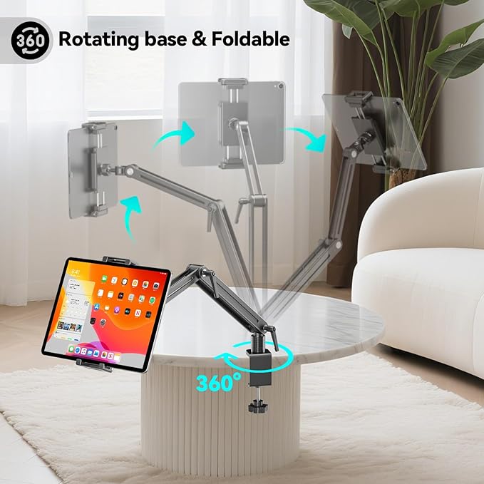 Portable Monitor Stand Desk Holder- Large Clamp support up to 12.9 14.6 15.6 - Image 3