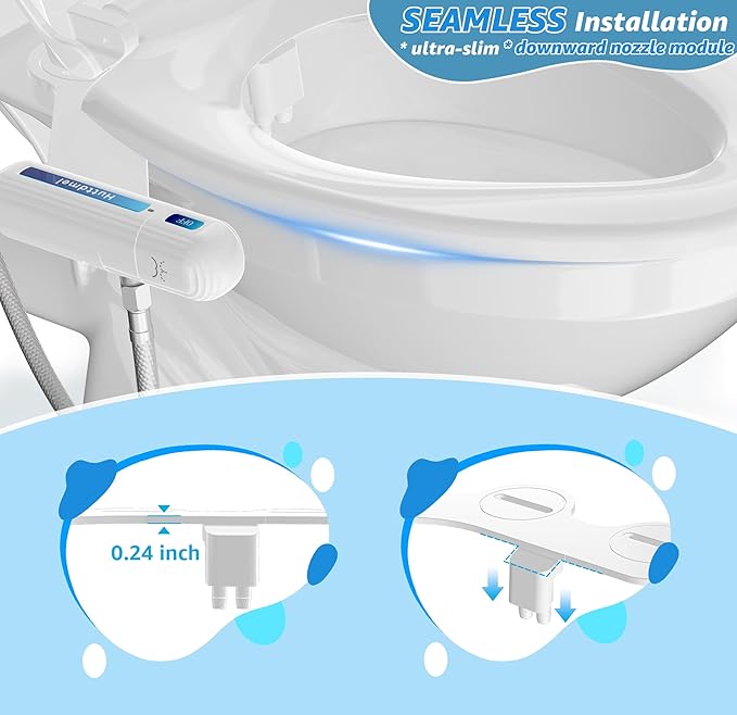 Ultra-Slim Bidet Attachment for Toilet, Non-Electric Dual Nozzle, Adjustable - Image 3