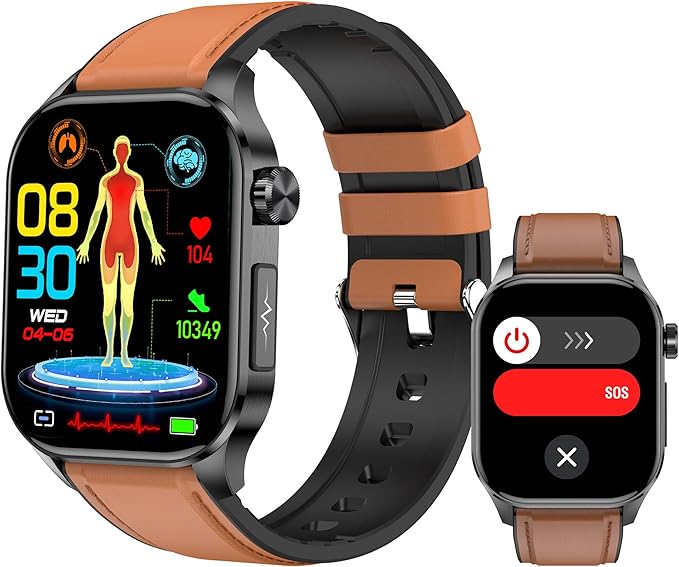 Smart Watch for Men Women, 2.04" AMOLED Color Screen, 24/7 Heart Rate, Blood by Yowow+BIT