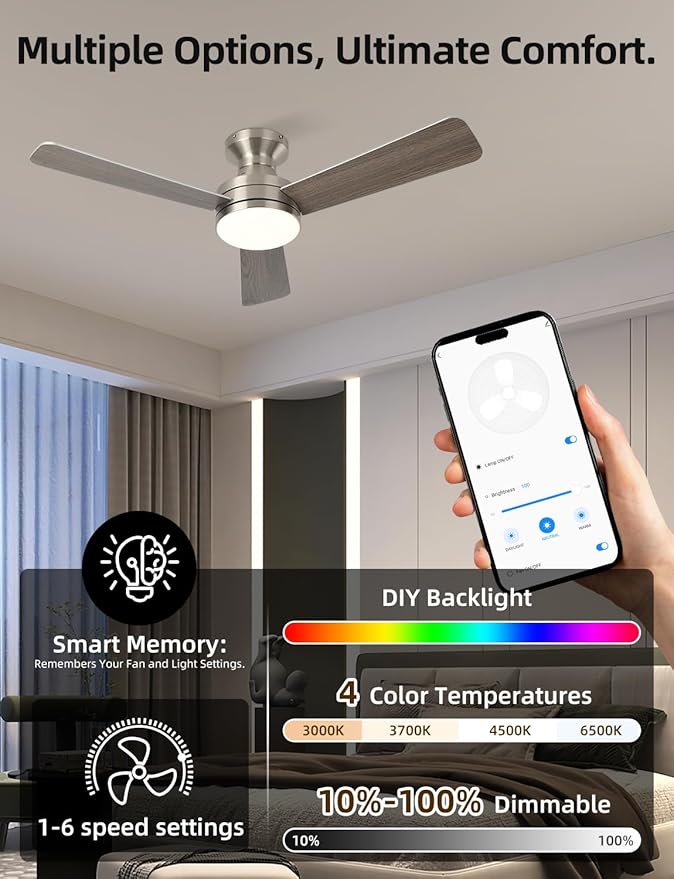 Homlit 42" RGB Ceiling Fan - Image 3