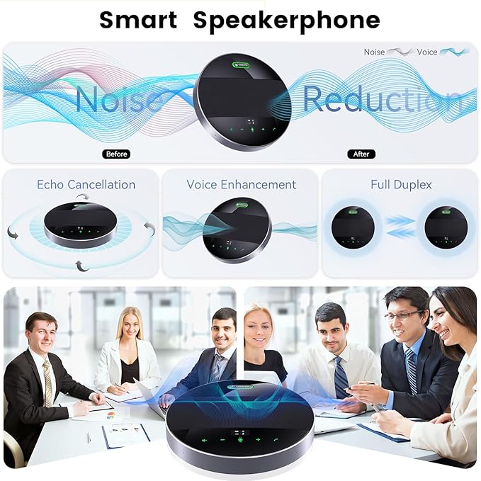 TONGVEO 2-in-1 Conference Speaker and Microphone, Daisy Chain Wireless - Image 2