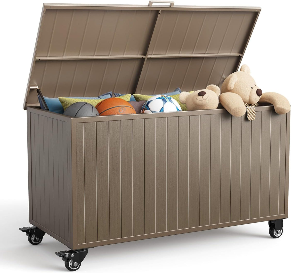 150 gallon outdoor storage box with wheels, metal, main product view