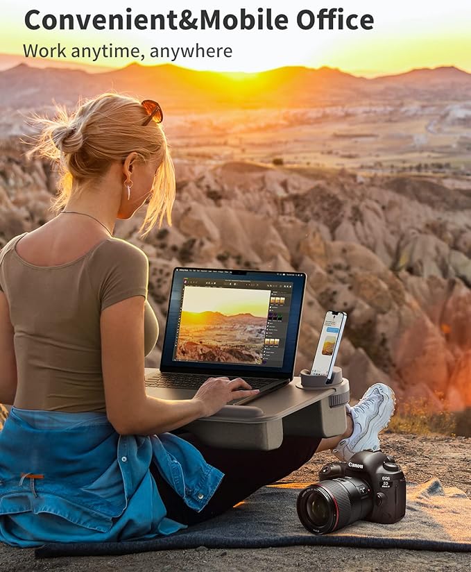 SAIJI Laptop Lap Desk for Bed—Fits Up to 17" Laptops & MacBook, Lightweight - Image 7