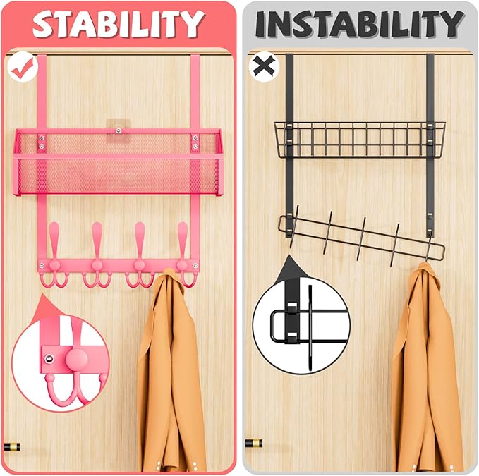 Kaiferty Over The Door Hooks Organizer, Coat Rack Over The Door Storage Hanger - Image 2