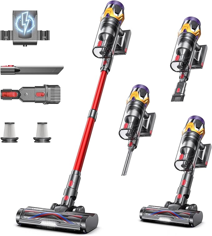 Cordless Vacuum Cleaner, Upgraded 55KPA 650W 70Mins Stick Vacuum by Uosogi
