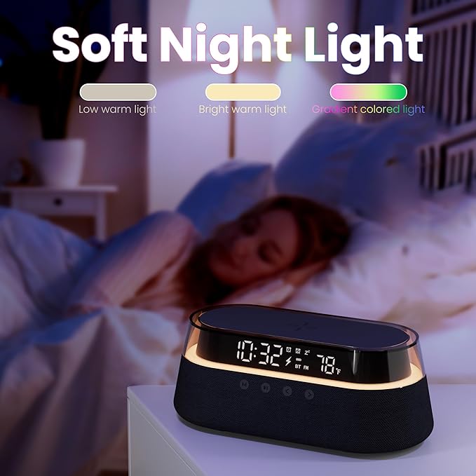 KUANGXIANG 6-in-1 Bluetooth Speaker Alarm Clock - Image 6