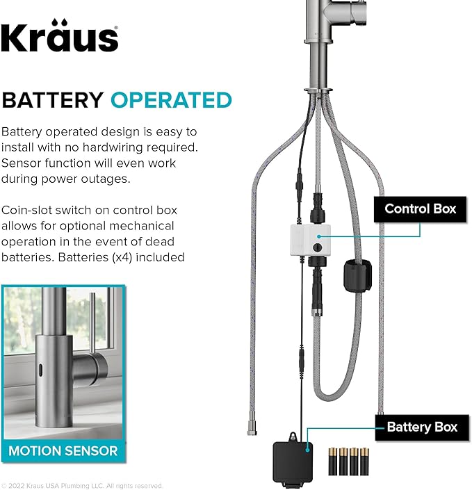 KRAUS Oletto Touchless Sensor Commercial Pull-Down Single Handle Kitchen Faucet - Image 9