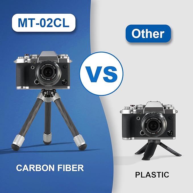 LEOFOTO Carbon Fiber Small Tabletop Travel Tripod, Weight 108g/0.23lb, Maxload - Image 5