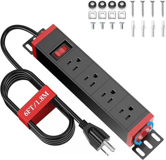 10 inch Rack Mount Power Strips PDU 4 Outlets by XBA
