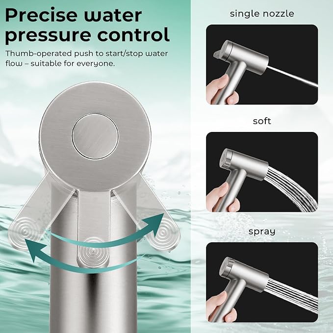 Handheld Bidet Sprayer for Toilet, Adjustable Water Pressure Control Rotary - Image 3