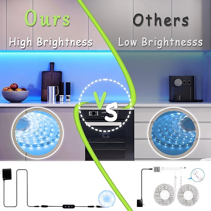 Aalnfe Blue Led Lights Strip Indoor Rope Lights Easy DIY Cuttable Strip Lights - Image 3