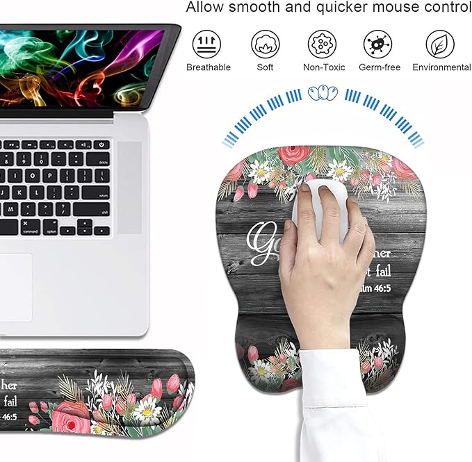 Ergonomic Mouse Pad Wrist Support and Keyboard Wrist Rest Set - Image 3