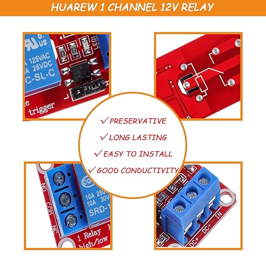 HUAREW 1-Channel 12V Relay Module - Image 4