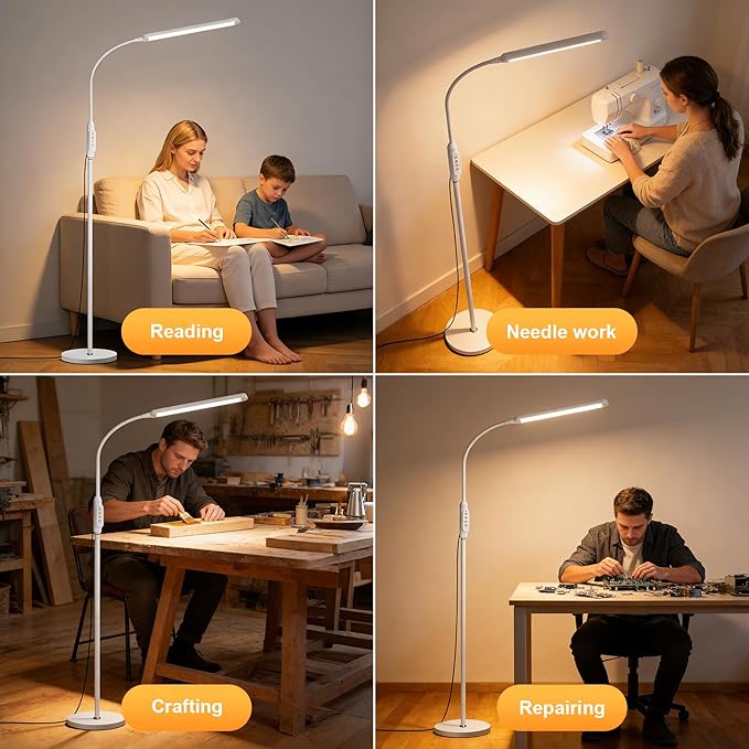 Bright LED Eye-Protecting Reading Floor Lamps - Image 3