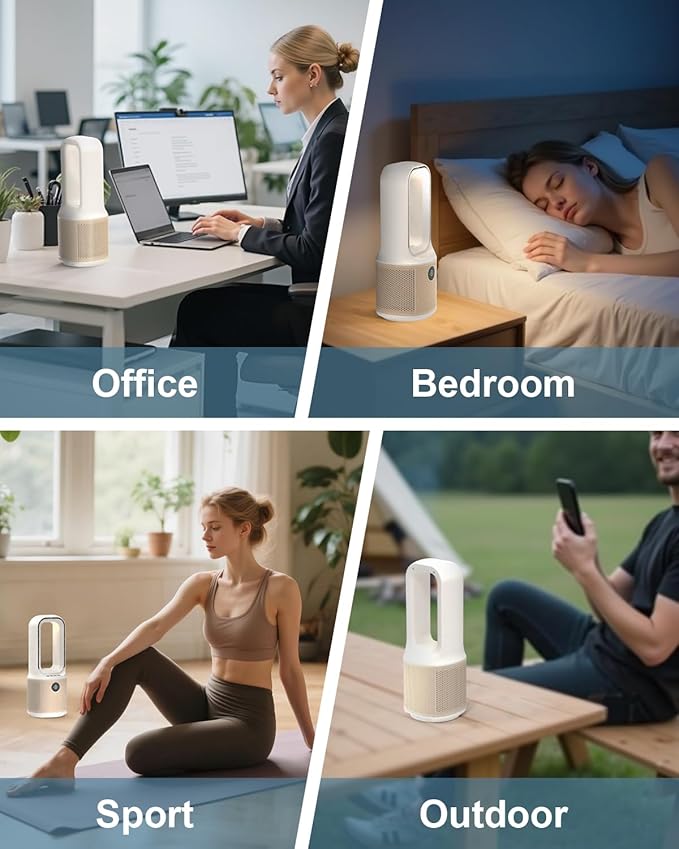 MEIIS Desk Fan, Small Quiet Bladeless Fan - Image 9