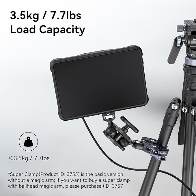 SMALLRIG Crab-Shaped Super Clamp, Camera Mount, 3/8"-16 Threaded Holes - Image 4