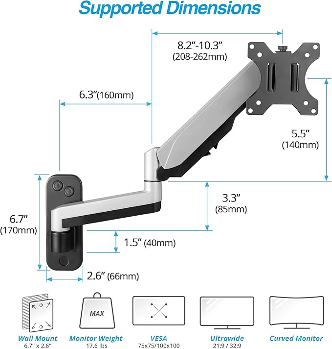 AVLT Single Extended 13"-32" Wall Mount - Image 2