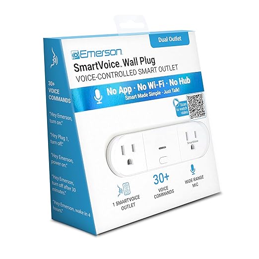 Emerson SmartVoice 4-in-1 Wall Plug, Offline 30+ Voice Control Commands - Image 9