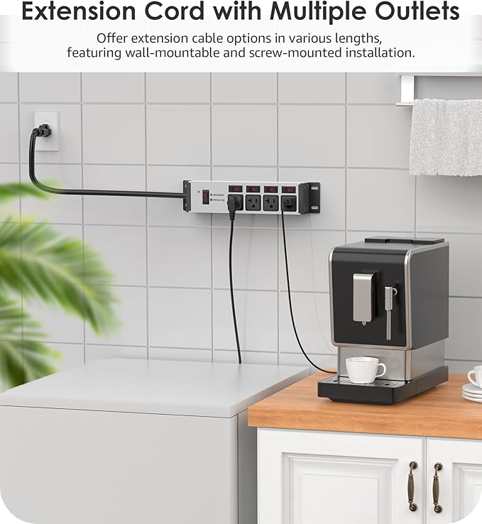 CCCEI Heavy Duty Surge Protector Power Strip 20 Amp Individual Switches. 15FT - Image 5