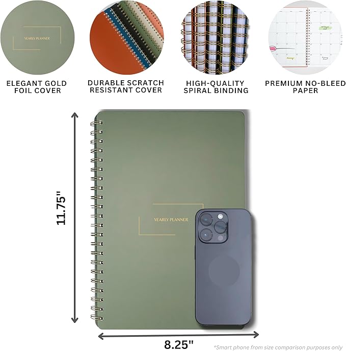 | Ultimate Yearly, Monthly Planner | 8.25" x 11.75" | To Do List Notebook - Image 2