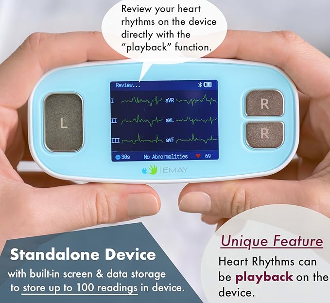 EMAY 6L Portable ECG Monitor | Record ECG and Heart Rate in 6 Channels | - Image 4