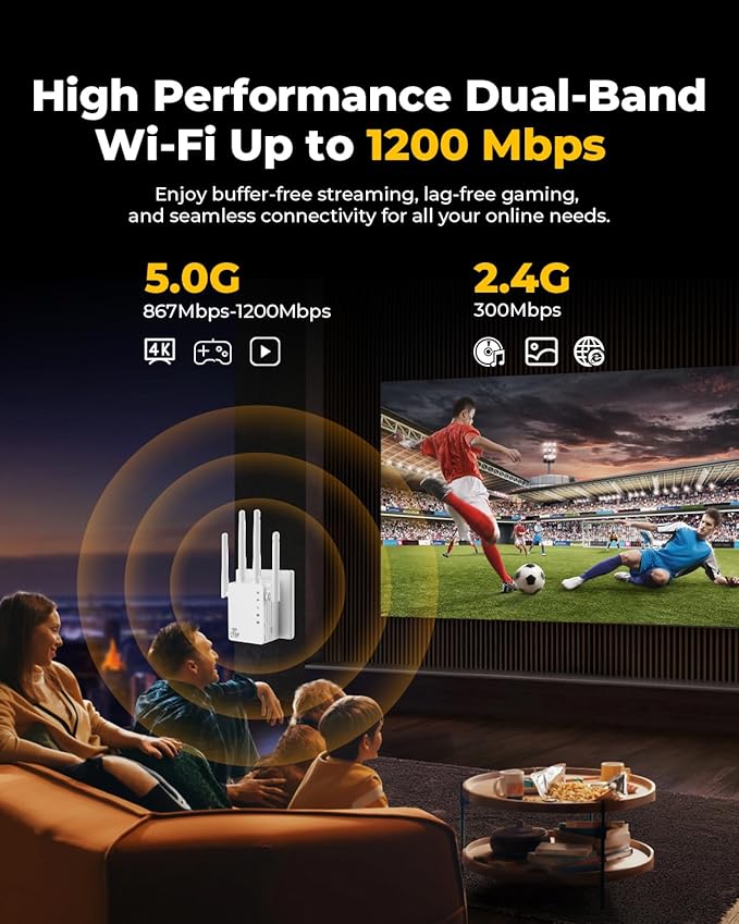 WiFi Extender, WiFi Extender Signal Booster Dual-Band Wireless Repeater - Image 5